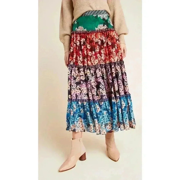 Anthro Bhanuni by Jyoti Anarosa Tiered Maxi Skirt - Picture 3 of 14